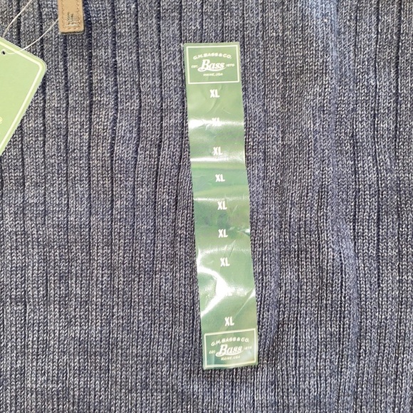 Men’s GH Bass Navy Blazer 1/4 Zip Long Sleeve Sweater XL  NWT - Picture 7 of 11